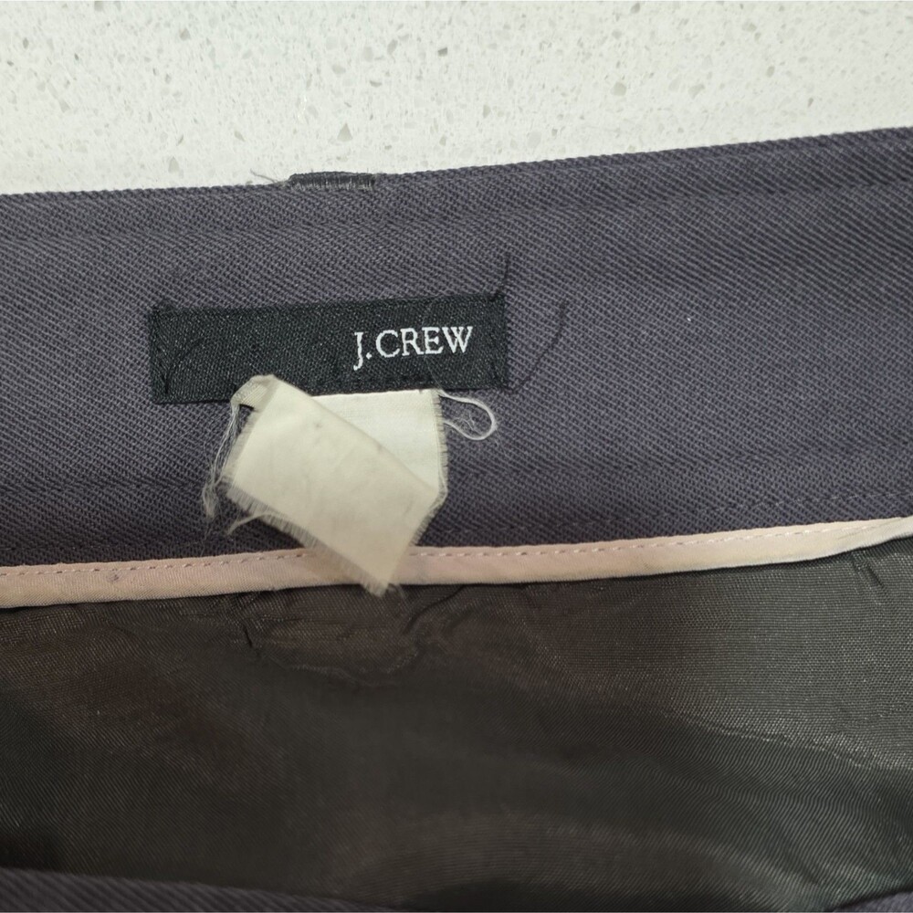 J.Crew Gray Cotton Twill A-Line Mini Skirt Size 30 Lined Zip Belt Loops - Picture 7 of 16